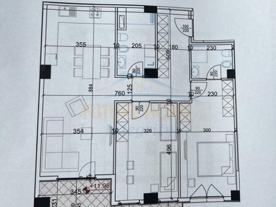 Tirane, shitet apartament 2+1 Kati 7, 131 m² 183.820 € (Rruga Dritan Hoxha)
