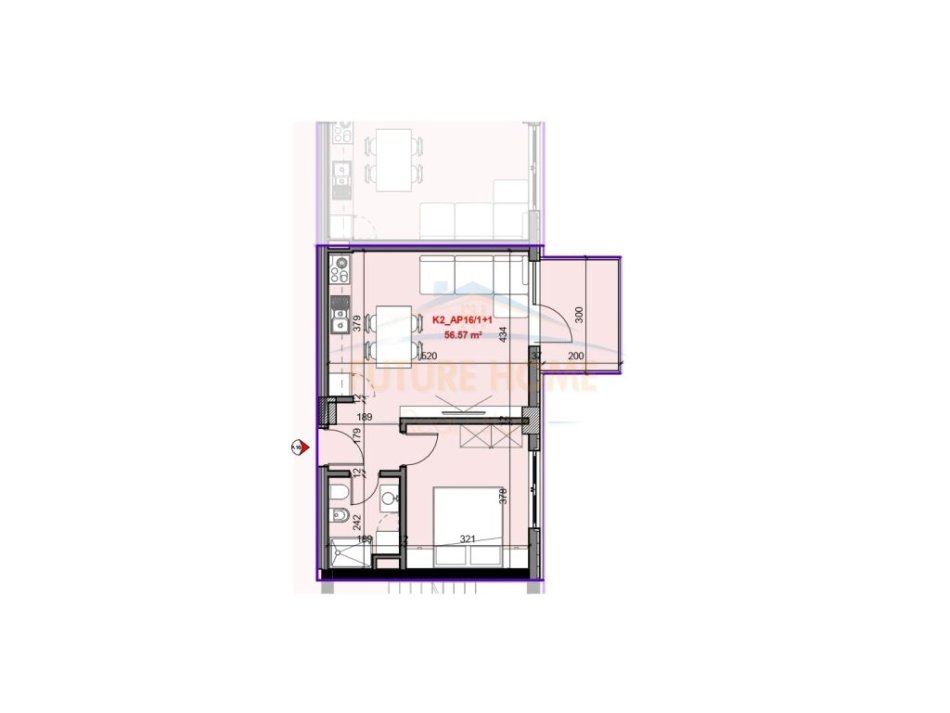 Tirane, shitet apartament 1+1 Kati 2, 62 m² 111.780 € (Bulevardi i Ri)