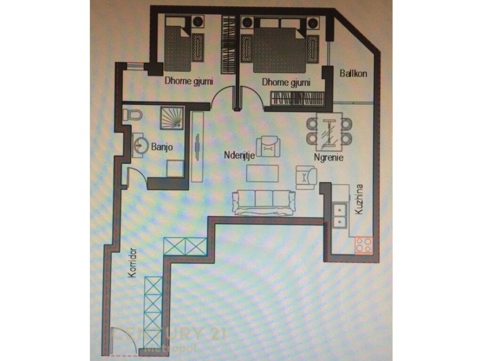 Tirane, shitet apartament 2+1 Kati 9, 90 m² 185.000 € (Rruga Fortuzi,)