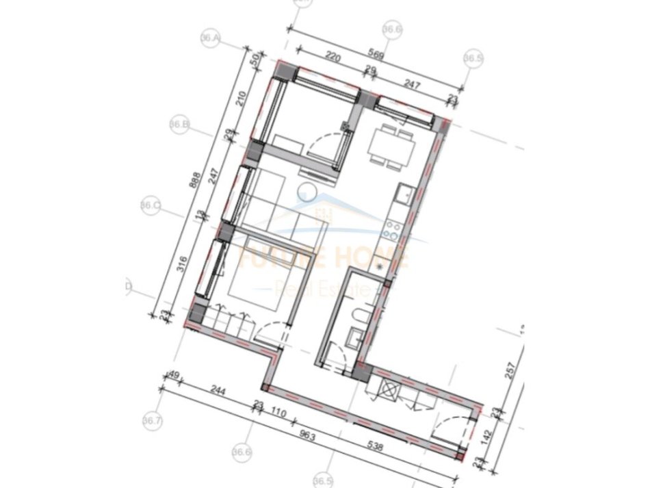 Tirane, shitet apartament 1+1+Ballkon Kati 3, 67 m² 93.000 € (Mangalem)