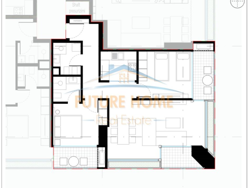 Tirane, shitet apartament 2+1+Ballkon Kati 18, 120 m² 216.000 € (RRUGA DRITAN HOXHA, LAPRAK)