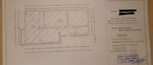 Tirane, shitet apartament Kati 3, 84 m² 98.000 Euro (Sander Prosi)