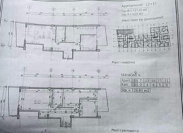 Tirane, shitet apartament 2+1+A+BLK Kati 7, 127 m² 97.500 Euro (Rruga Stefan Shundi)