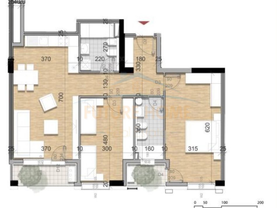 Tirane, shitet apartament 2+1 Kati 10, 111 m² 178.000 €   UNA53118