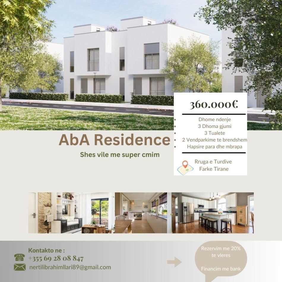 Tirane, shes Vile 3 Katshe Kati 3, 196 m² 360.000 € (Rruga e Turdive Farke Tirane)