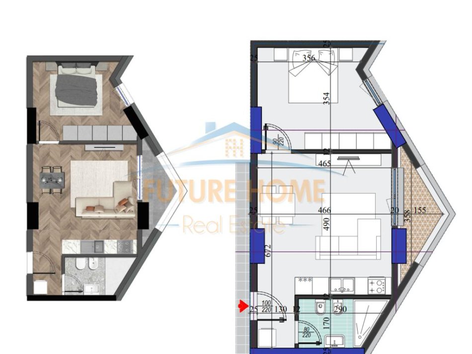 Shitet – Apartament 1+1 Colonnade Building, Rruga Dritan Hoxha – 125,000 €