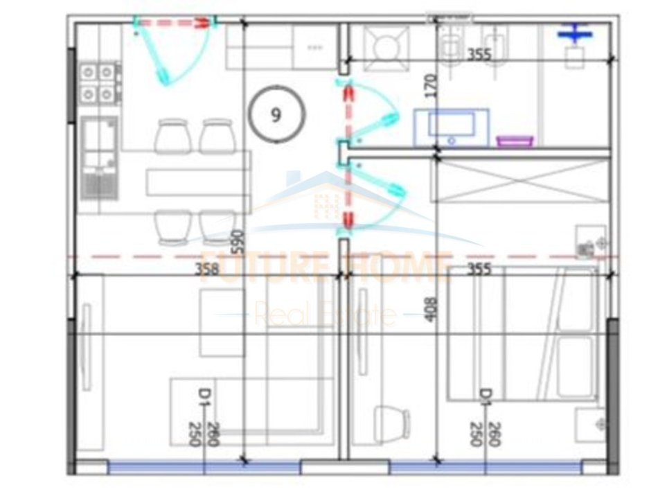 Durres, shitet apartament Kati 2, 56 m² 66.960 € (Golem, Rezidenca Liburnia)