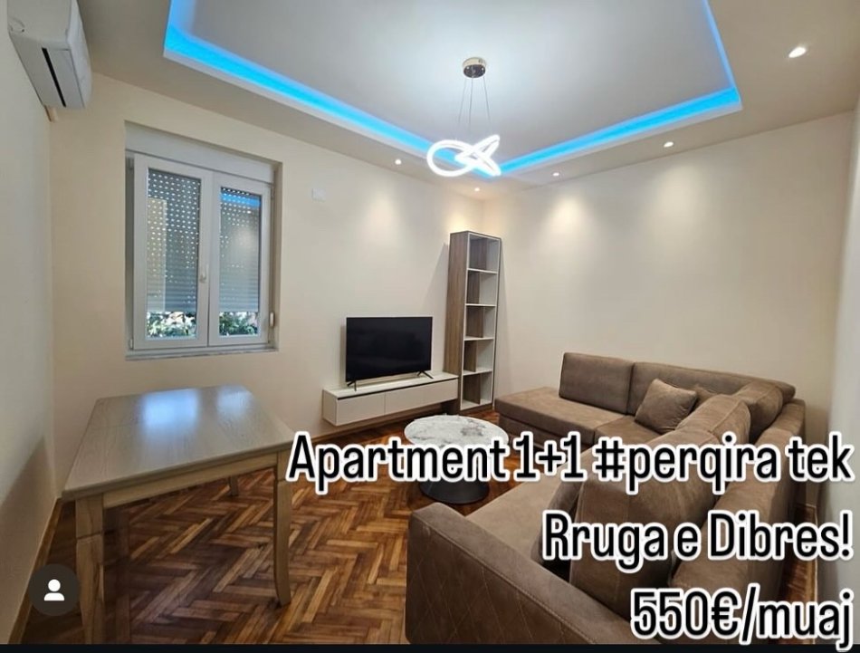 Tirane, jap me qera apartament 1+1 , 550 € (Rr. e Dibres)