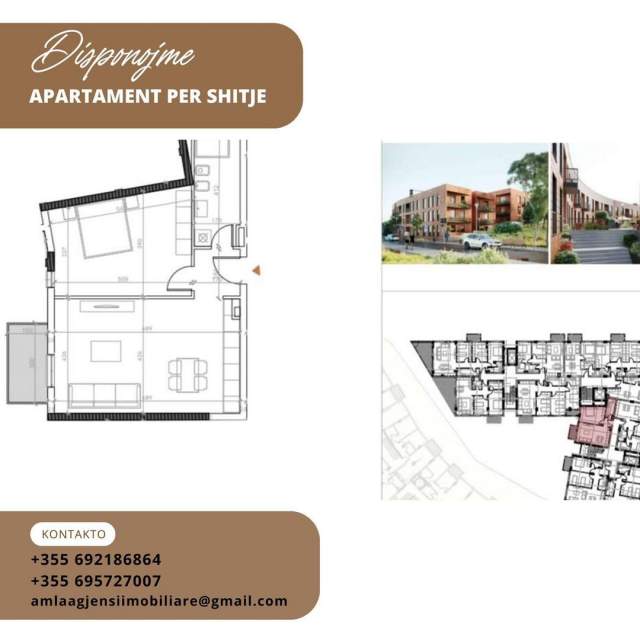 Tirane, shitet apartament 1+1 Kati 2, 83 m² 124.000 Euro
