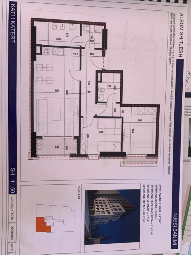 Tirane, shitet apartament 2+1+BLK Kati 4, 99 m² 147.000 Euro (Rruga Riza Cerova)
