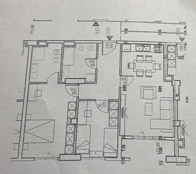 Tirane, jepet me qera apartament 2+1+BLK Kati 7, 104 m² 700 Euro (Rruga e dibres)