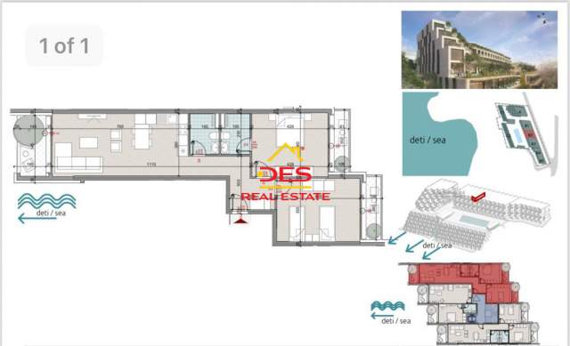 Sarande, shitet apartament 2+1+BLK Kati 4, 115 m² 1 Euro (Rruga Butrniti)