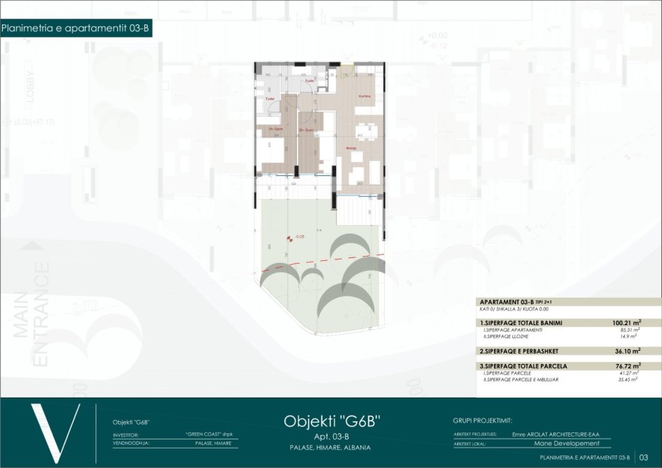 Vlore, shitet apartament 2+1+Ballkon,+Post Parkimi , 100 m² 416,000 € (Green Coast 2)