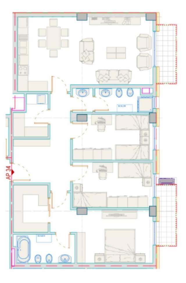 Tirane, shes apartament 3+1+BLK Kati 4, 157 m² 266.900 Euro (Rruga e Kosovareve)