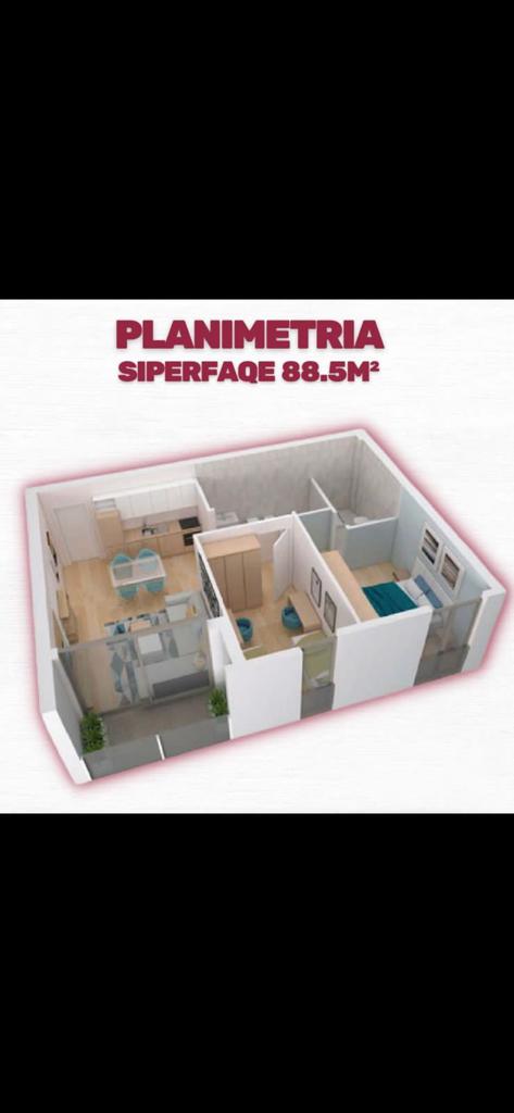 Tirane, shitet apartament 2+1 Kati 9, 885 m² 135.000 Euro (Fiori di bosko)