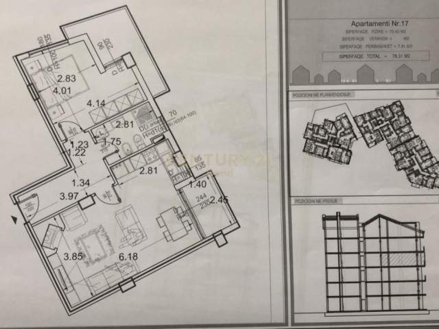 Tirane, shitet apartament 2+1+BLK Kati 3, 78 m² 78.300 Euro (Fresk)