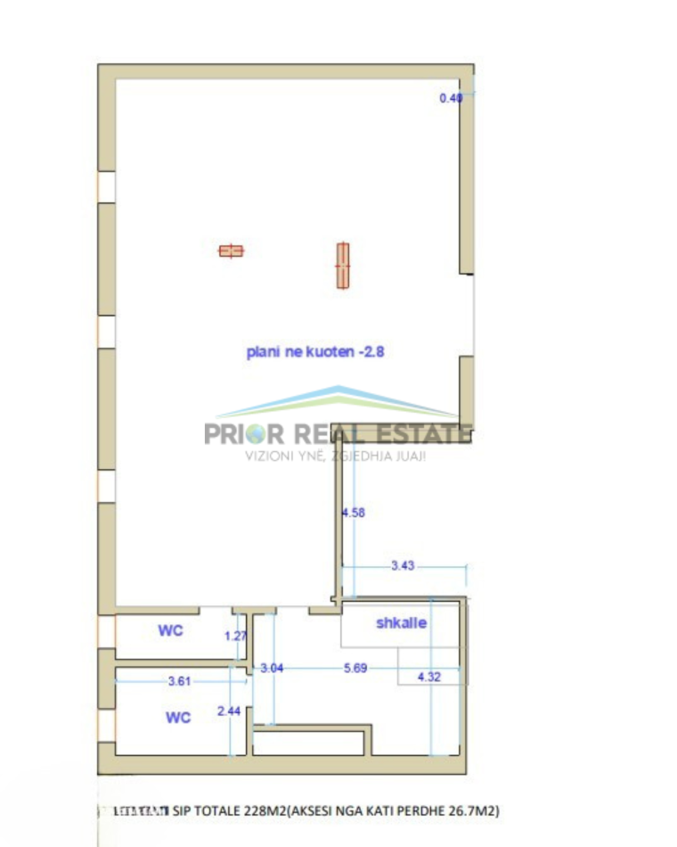 Tirane, shitet ambjent biznesi Kati 0, 675 m² (Rruga Irfan Tomini)