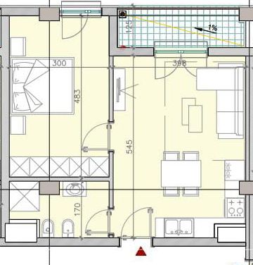 Tirane, shitet apartament 1+1+BLK Kati 5, 61 m² 64.000 Euro (QTU)