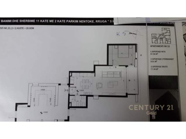 Tirane, shitet apartament 1+1+BLK Kati 5, 78 m² 82.000 Euro (ferit xhajko)