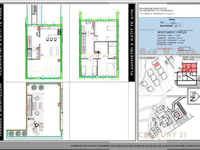 Tirane, shitet apartament duplex 3+1+BLK Kati 3, 270 m²  (Rezidenca Kodra e Diellit)