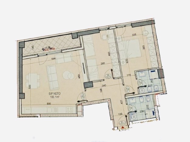 Tirane, shitet apartament Kati 2, 107 m² 1.350 Euro/m2