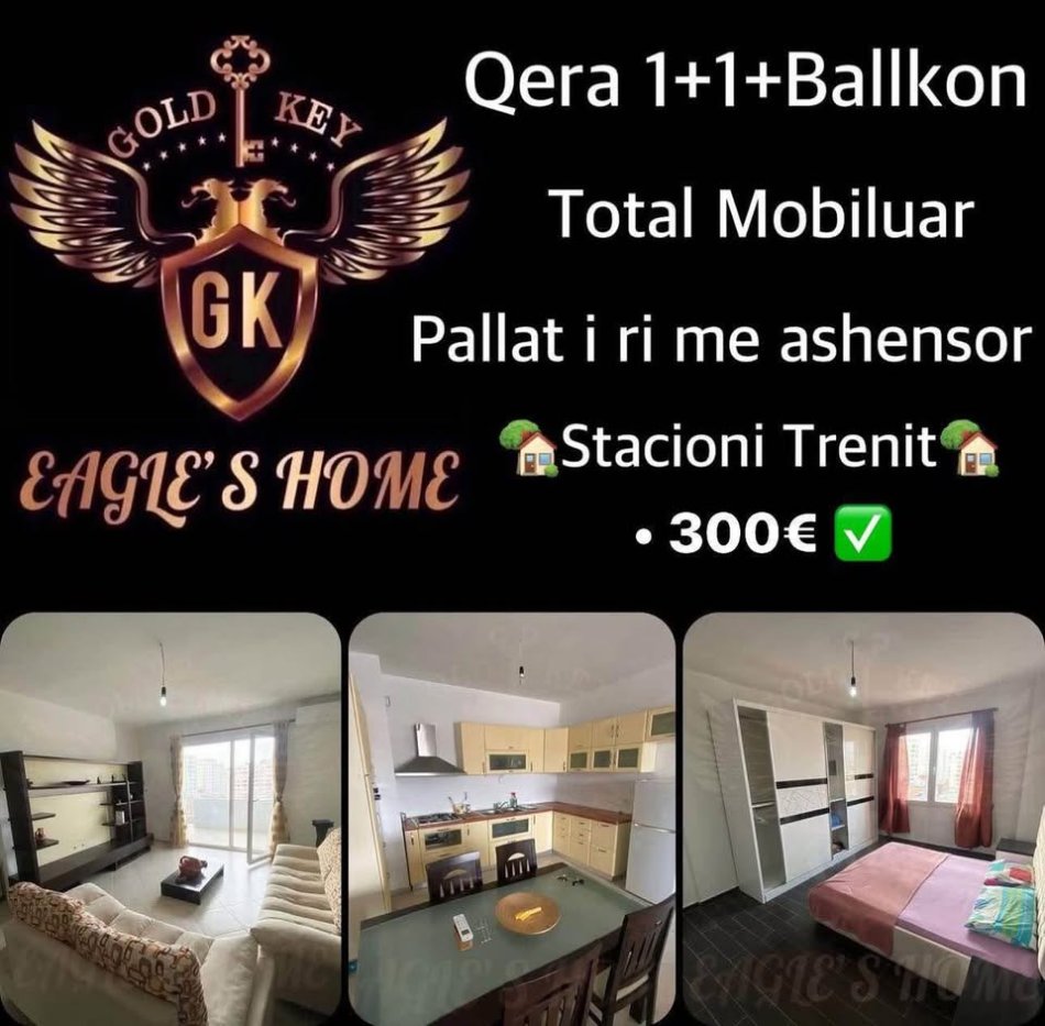 Durres, jepet me qera apartament 1+1+Ballkon Kati 7, 90 m² 299 € (Tek Vodafoni,Stacioni Trenit Durres)