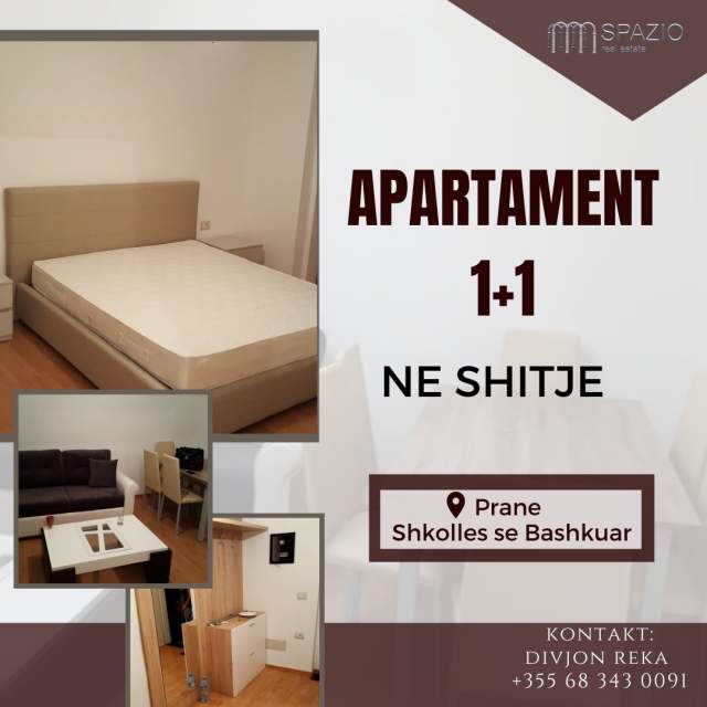 Tirane, shitet apartament 1+1 Kati 5, 54 m² 50.000 Euro (Prane Shkolles se Bashkuar)