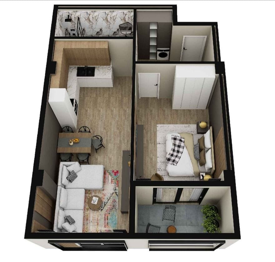 Qerret, shes apartament 1+1 Kati 2, (QERRET)