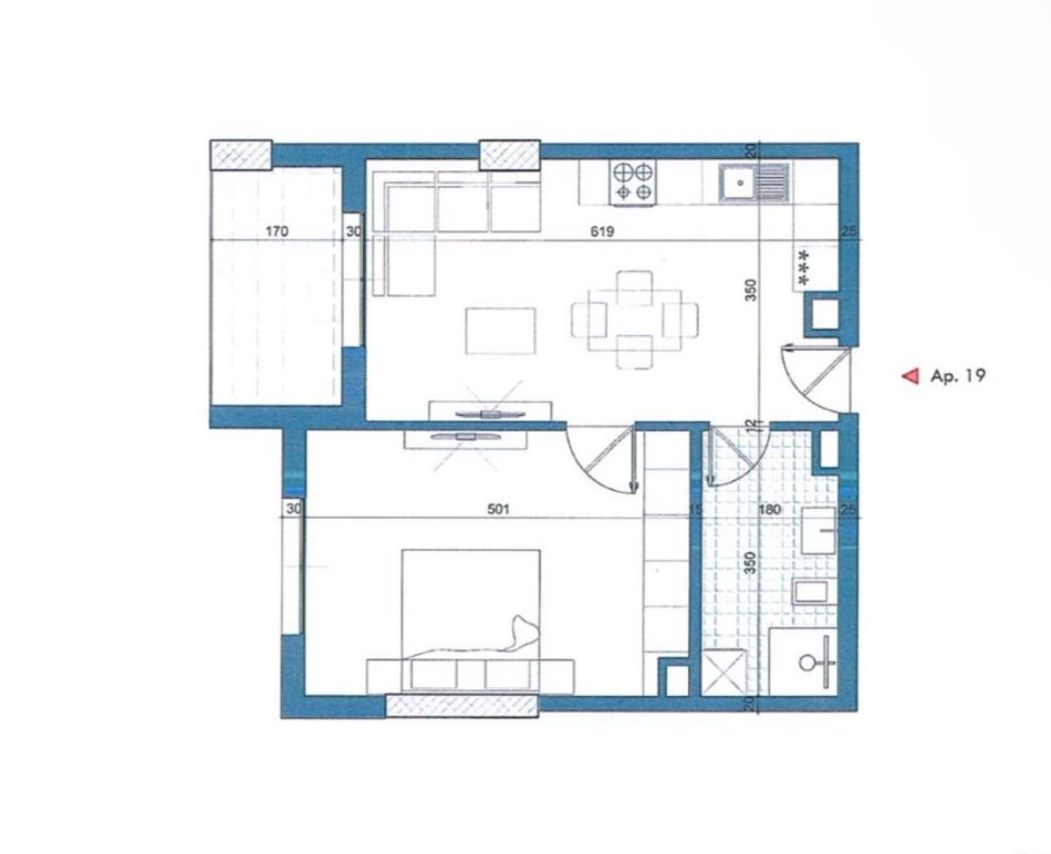 Durres, shitet apartament 1+1 Kati 3, 68 m² 81.400 € (Golem)