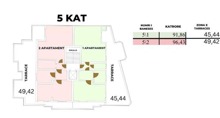 Durres, shitet apartament 2+1 Kati 3, 75 m² (Ne Durres 3 min larg plazhit)
