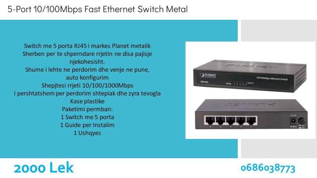Switch 5 porta Metalik