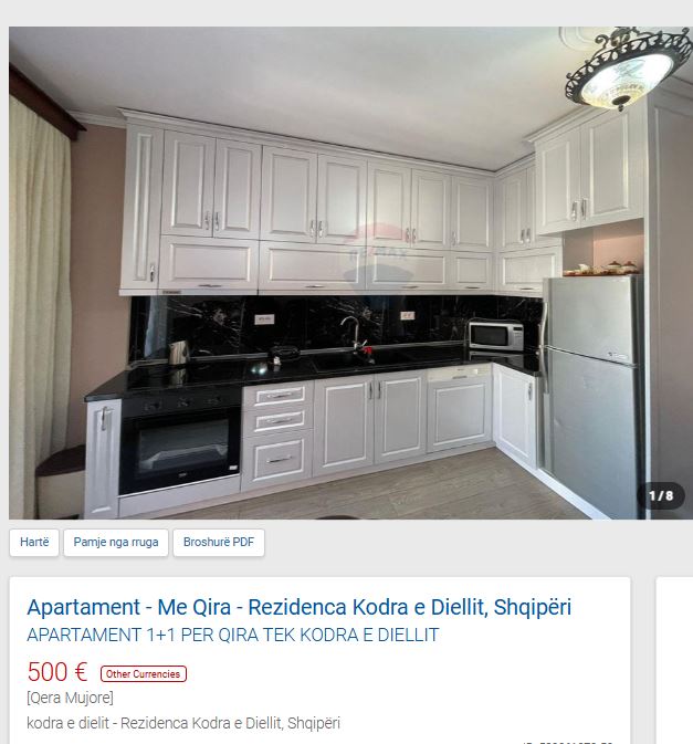 Tirane, jepet me qera apartament 1+1 Kati 2, 65 m² 500 € (KODRA E DIELLIT)