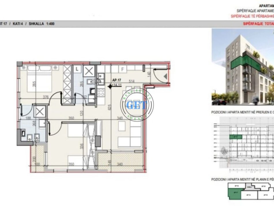 Durres, shitet apartament 2+1+Ballkon Kati 4, 85 m² 102.600 € (Spitali,Durres)
