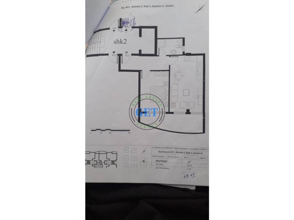 Durres, shitet apartament 1+1 Kati 3, 70 m² 71.000 € (Golem, Durres)