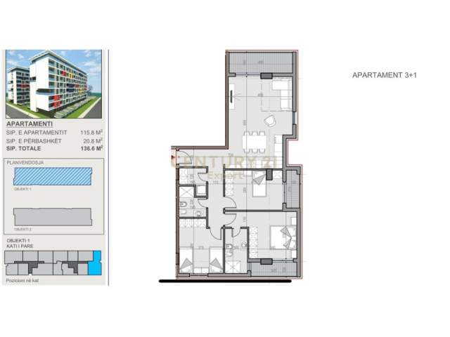 Tirane, shesim apartamente te UNIVERS CITY te QTU me cmim 700 Euro/m2