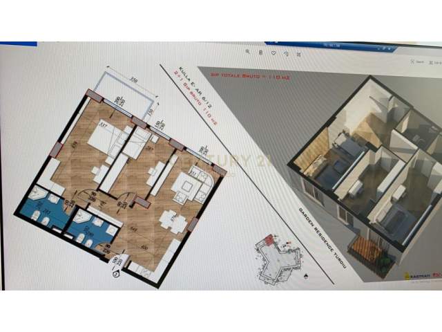 Fusha Aviacionit-Rezidenca Turdiu, shitet apartament 2+1+2, Kati 6, 110 m² 120.000 Euro