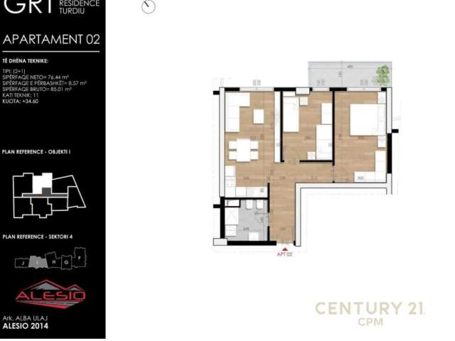 Shesim apartament2+1 te Fusha Aviacionit, Kati 11, 85 m² 87.000 Euro (Fusha Aviacionit)