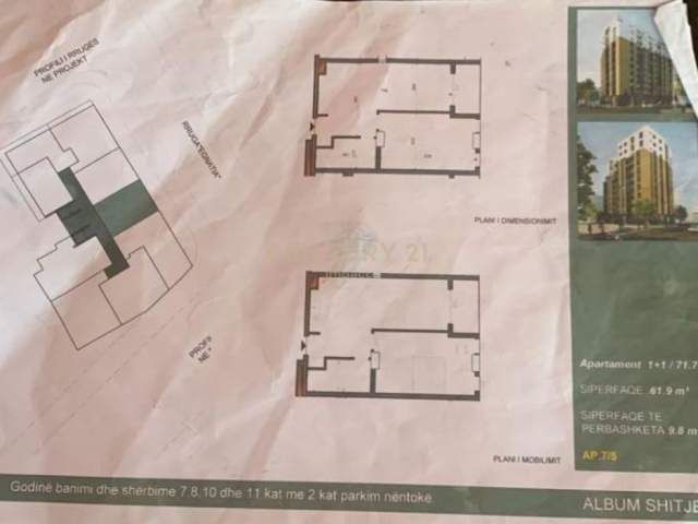 Tirane, shitet apartament 1+1 Kati 7, 72 m² 79.000 Euro (Don Bosko)