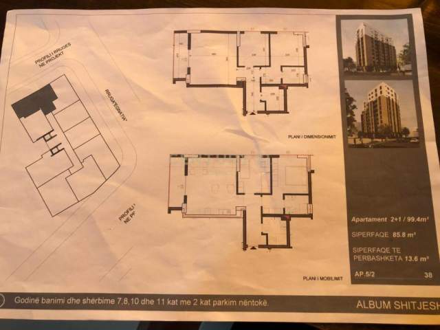Tirane, shitet apartament 2+1+BLK Kati 7, 91 m² 110.000 Euro (Don Bosko)