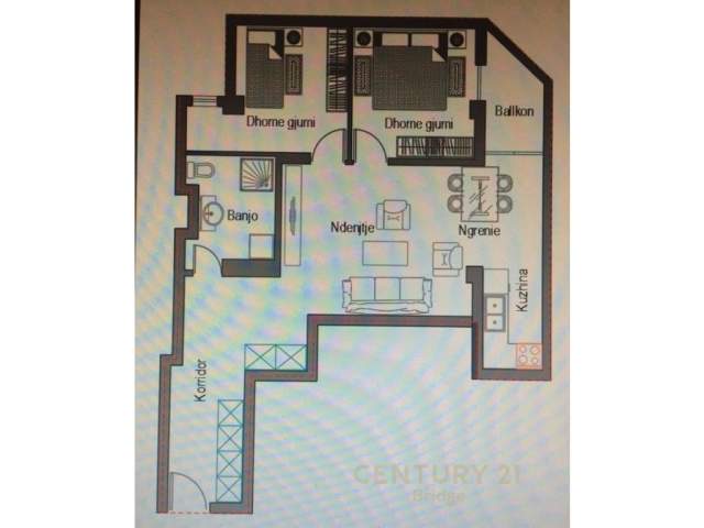 Tirane, shitet apartament 2+1+BLK Kati 10, 90 m² 125.000 Euro (ministria e drejtesise)
