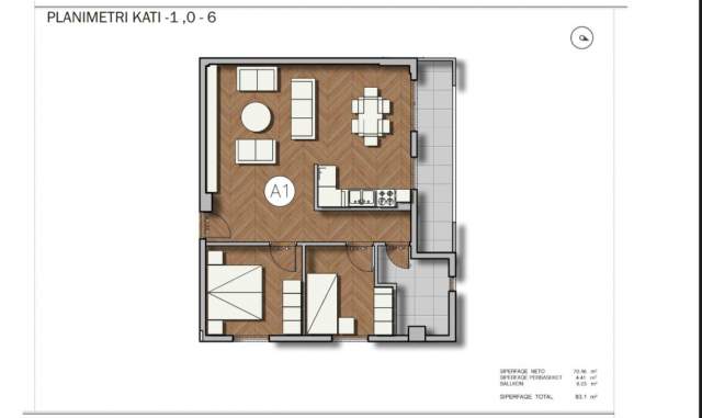 Sarande, shitet apartament 2+1+BLK 823.000 Euro (Rruga Butrinti)