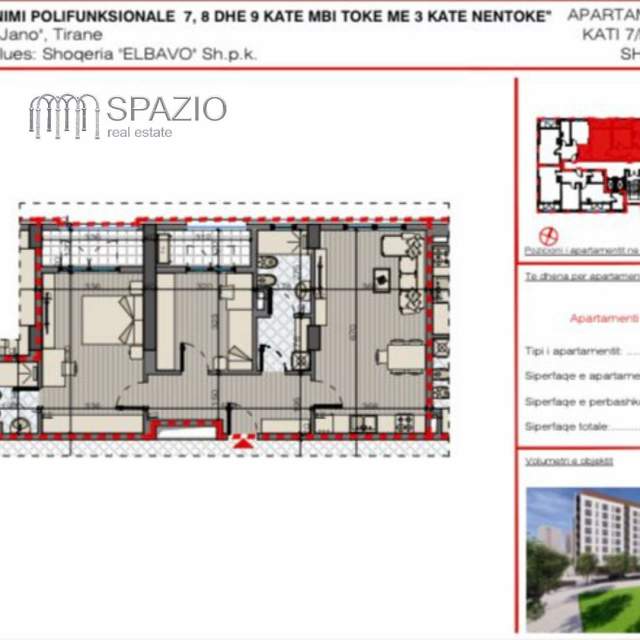 Tirane, shitet apartament 2+1+BLK Kati 6, 116 m² 1.300 Euro/m2 (Bulevardi i Ri)