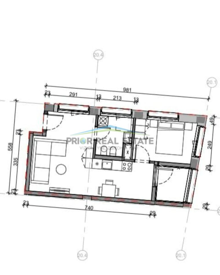 Tirane, shitet apartament 1+1+Ballkon Kati 4, 66 m² 105.600 € (Ali Demi)
