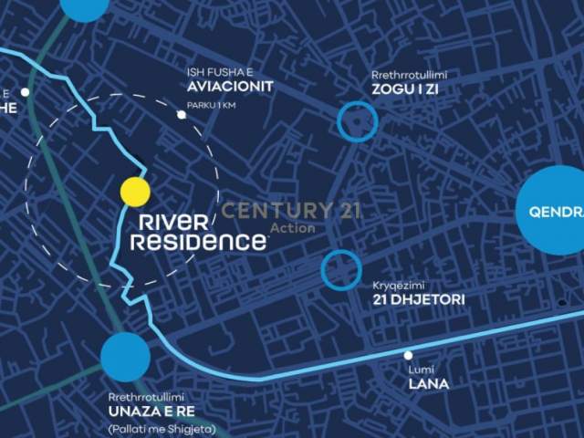 Apartament 2+1 ne shitje "River Residence", Kati 3, 106 m² 106.000 Euro (Fusha Aviacionit)