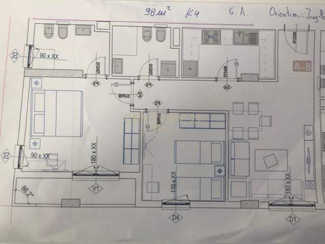 Tirane, shitet apartament 2+1 Kati 4, 98 m² 132.300 Euro (Kompleksi Dinamo)