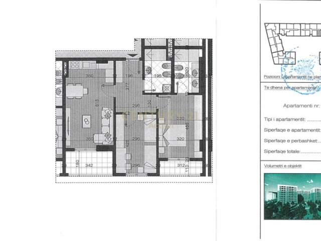 Tirane, shitet apartament 2+1 Kati 6, 101 m² 82.900 Euro (Astir)