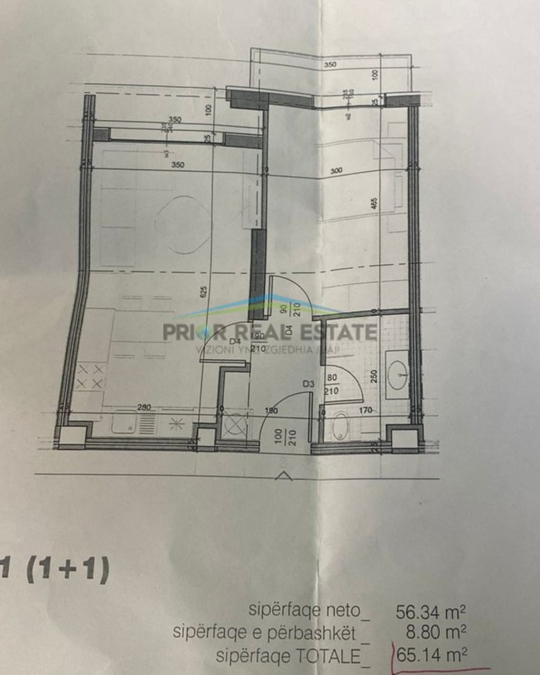 Tirane, shitet apartament 1+1+Ballkon Kati 2, 65 m² 91.196 € (Fusha e Aviacionit)