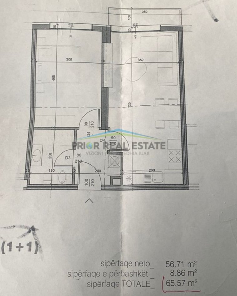 Tirane, shitet apartament 1+1+Ballkon Kati 2, 66 m² 91.798 € (Fusha e Aviacionit)