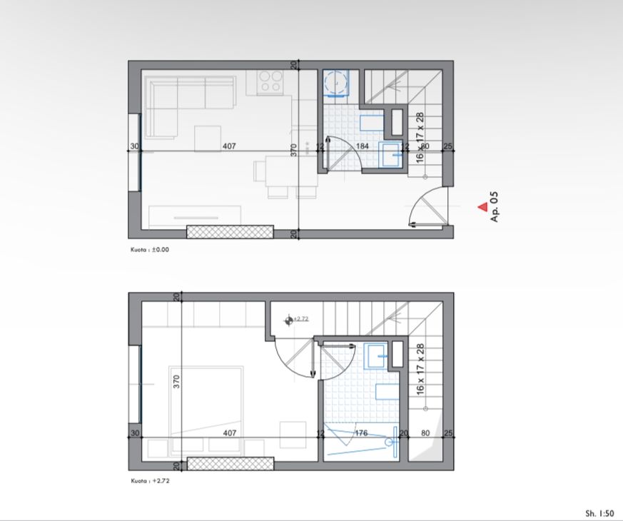 Durres, shitet apartament duplex 1+1 Kati 1, 66 m² 79.700 € (Golem)