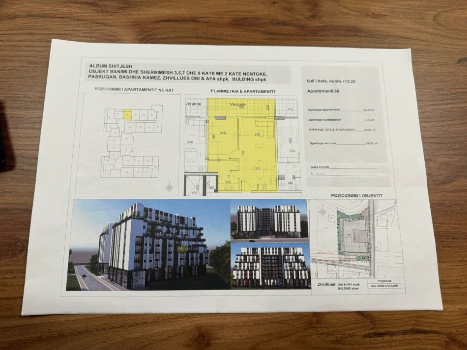 Tirane, shitet apartament 1+1+Ballkon Kati 3, 65 m² 64.410 € (Paskuqan Shkolla Lidhja e Prizrenit)